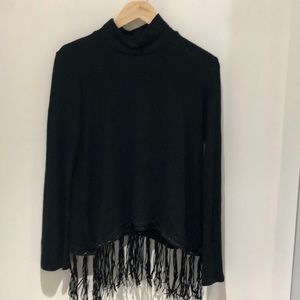 Redhaute black sweater with fringe